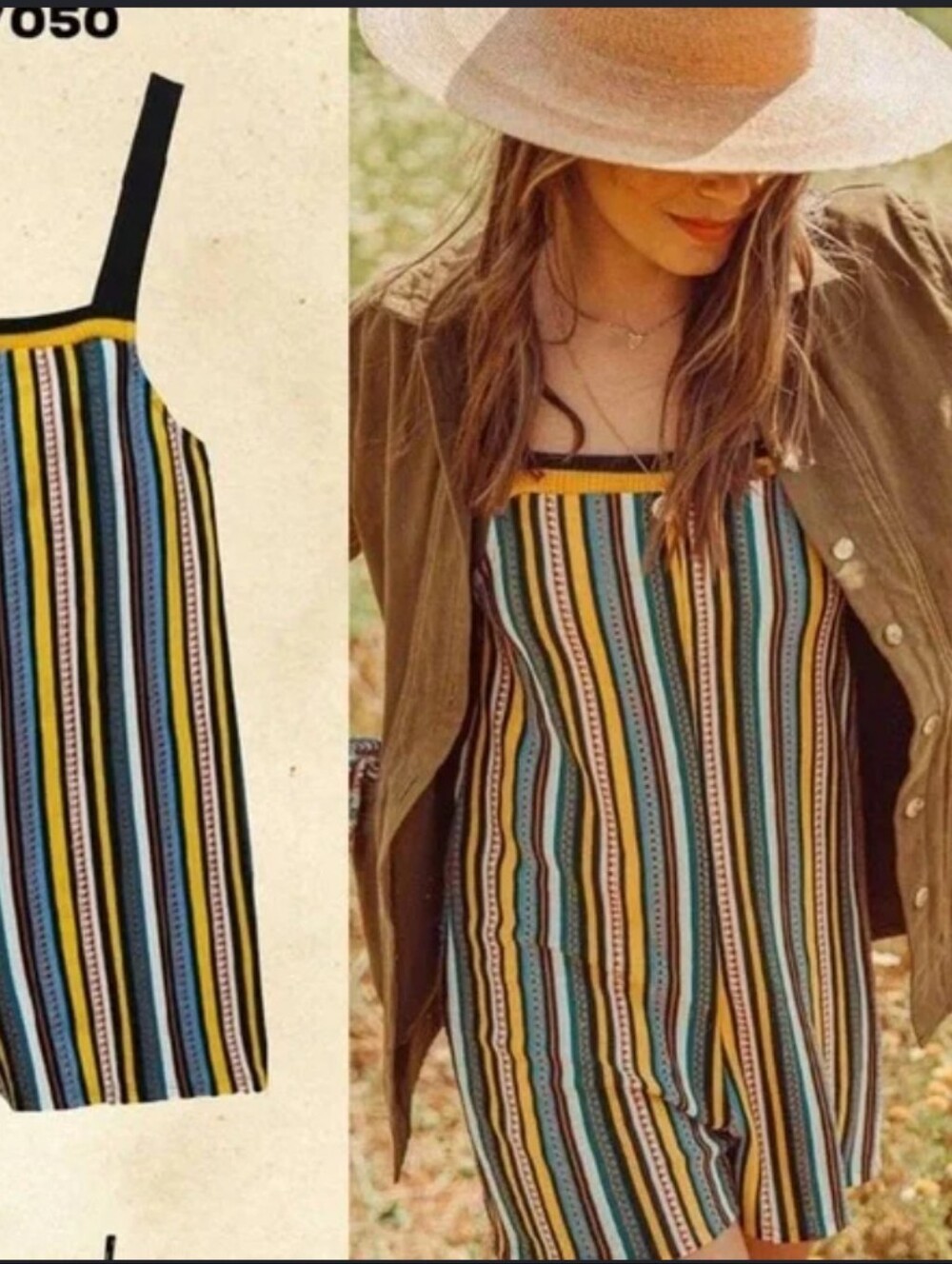 221-Zara Black, Yellow, Blue, Red Striped Knit Romper